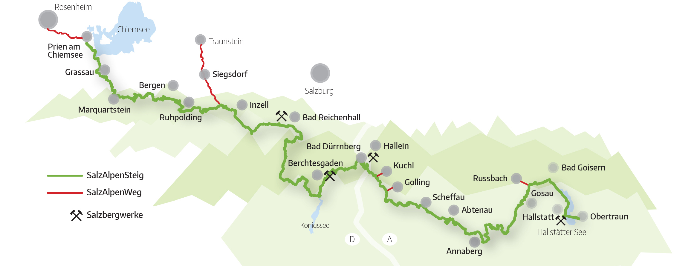 Karte Salzalpensteig Verlauf
